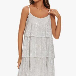 Cocktail Party Tiered Sequin Dress